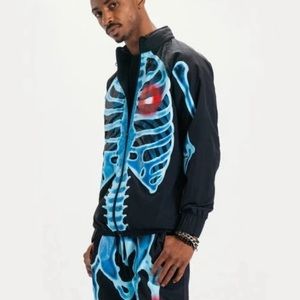 NWT Market Injuries Track Jacket in Black/ Blue Unisex Sz S